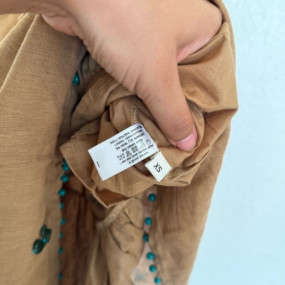 EDDY Desirae Midi Dress Light Fawn & Emeralds - Picture 10 of 16